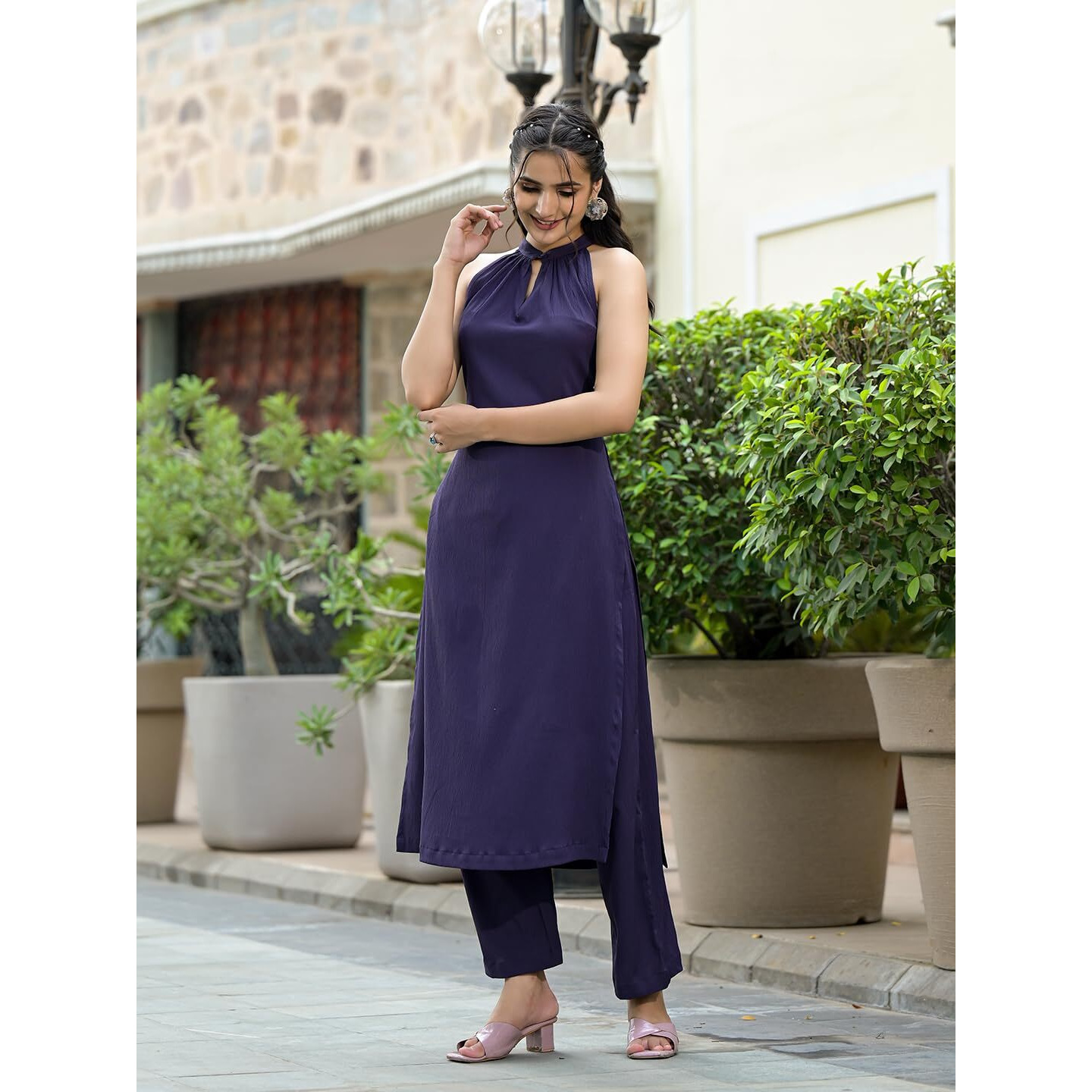 Varanga Women's Silk Blend Regular Kurta