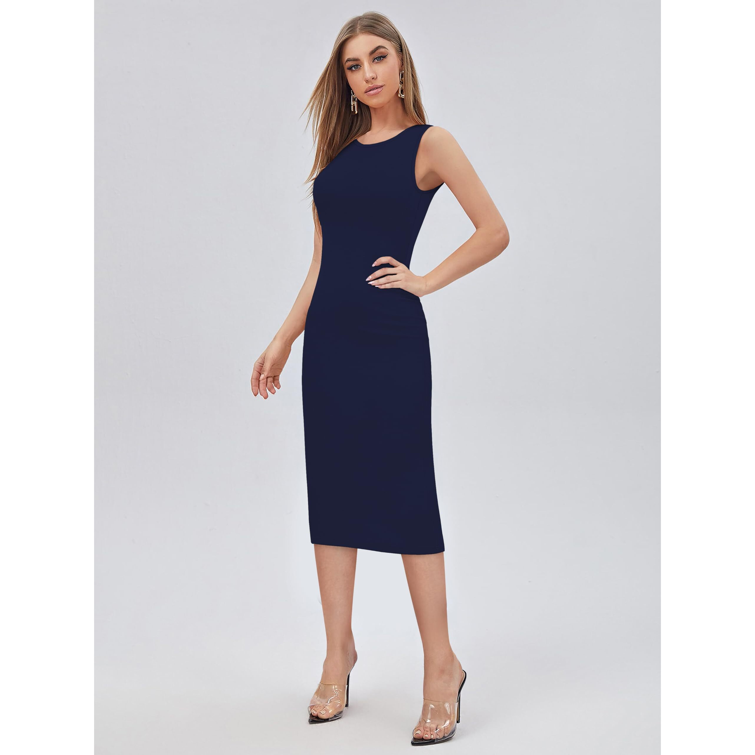 Toochki Dress For Women | Dresses For Women | Women Dress | One Piece Dress For Women Long |Navy Blue Bodycon Dresses | Bodycon Fit Dress | Midi Length Dress | Lycra Dress | Beach Outfits For Women