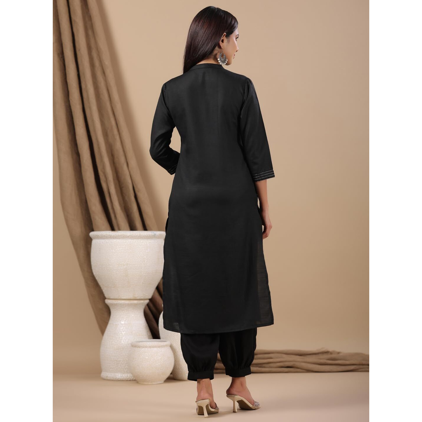 Anubhutee Women's Cotton Regular Tunic Shirt (Abwkaaw23078_Bk_Black