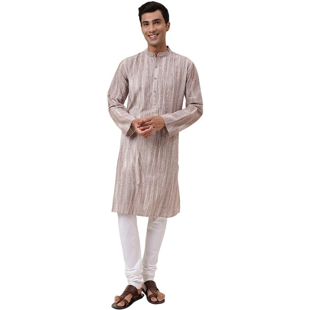 Fabindia Men's Cotton Relaxed Kurta (20062317_Brown