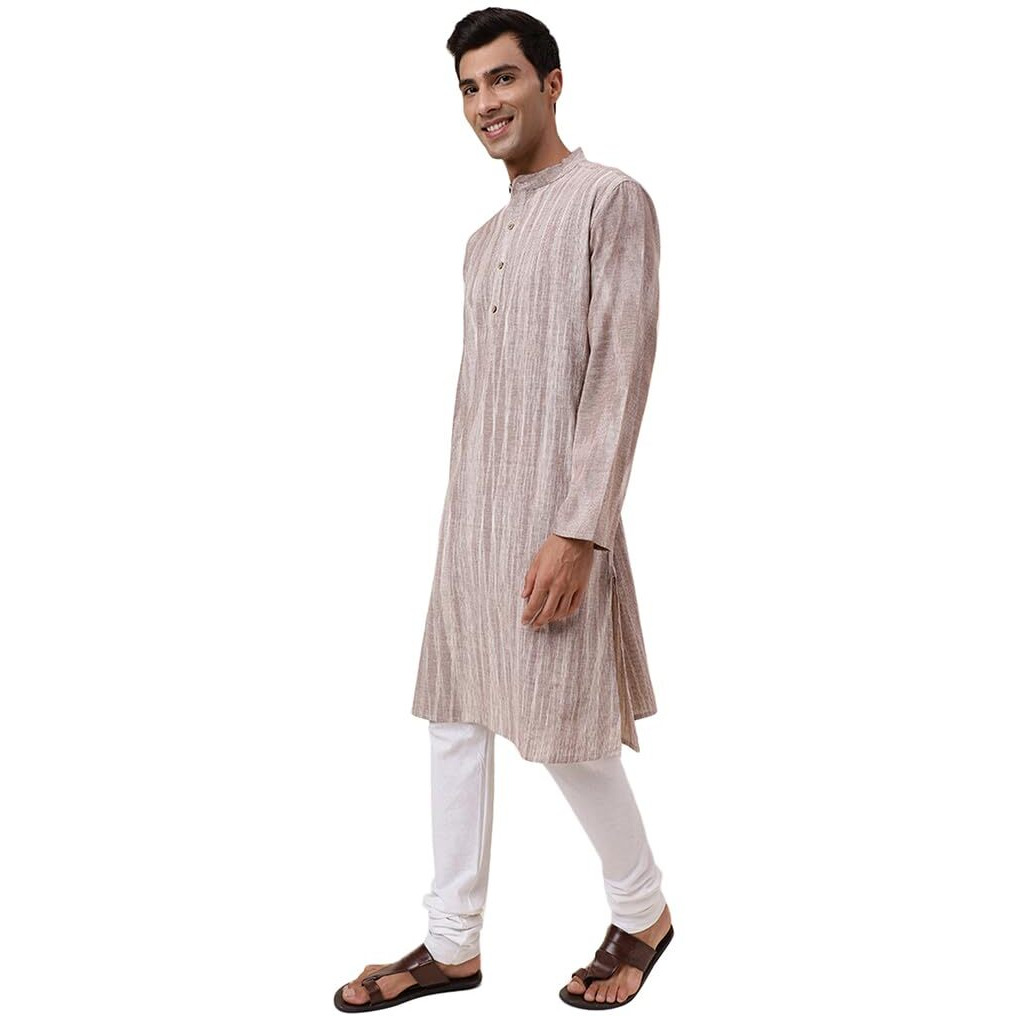 Fabindia Men's Cotton Relaxed Kurta (20062317_Brown