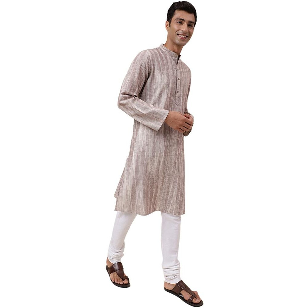 Fabindia Men's Cotton Relaxed Kurta (20062317_Brown
