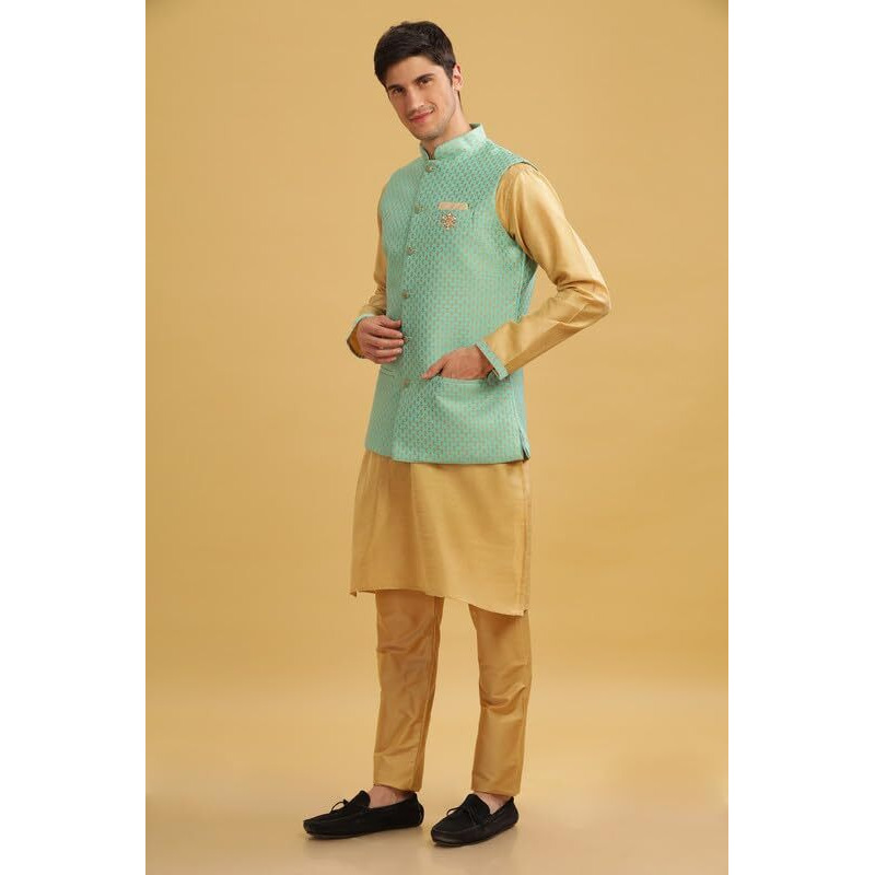 Be Active Men's Floral Regular Kt-Ser (Kt0667-03-L_Blue L)