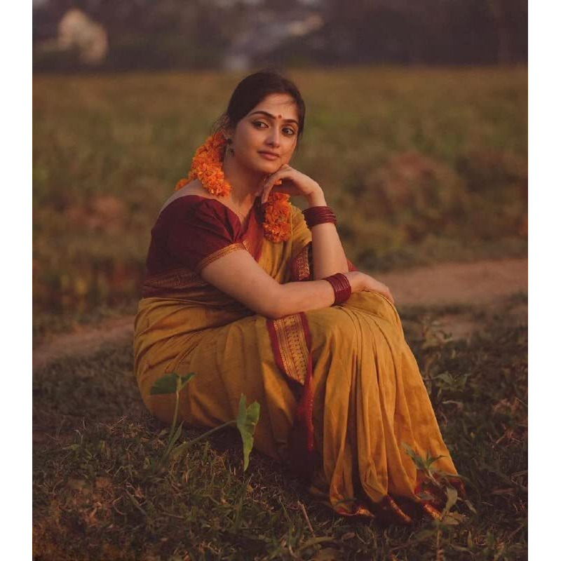 Flosive Women's Kanjivaram Pure Zari Woven Soft Silk Saree With Blouse Piece (Mix (Yellow)