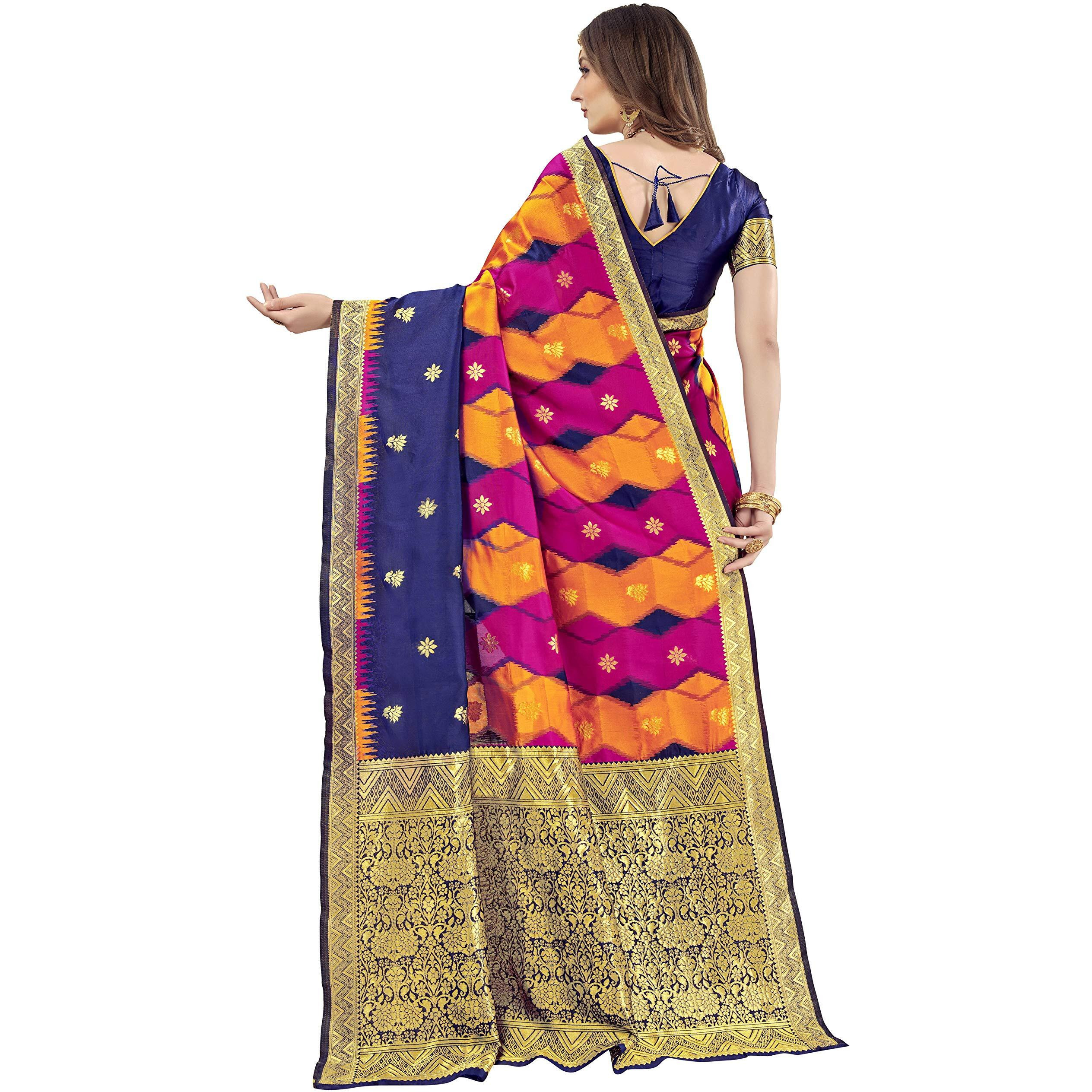 Glory Sarees Womens Banarasi Saree (Bridal_Silk130_Blue)