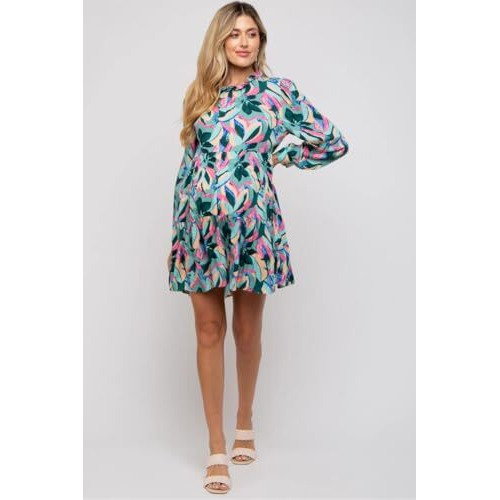 Greciilooks One-Piece Standard Length Fit And Flare Mini Dress For Women (Gl-Wd1165-Medium-Multicolor) Multicolour