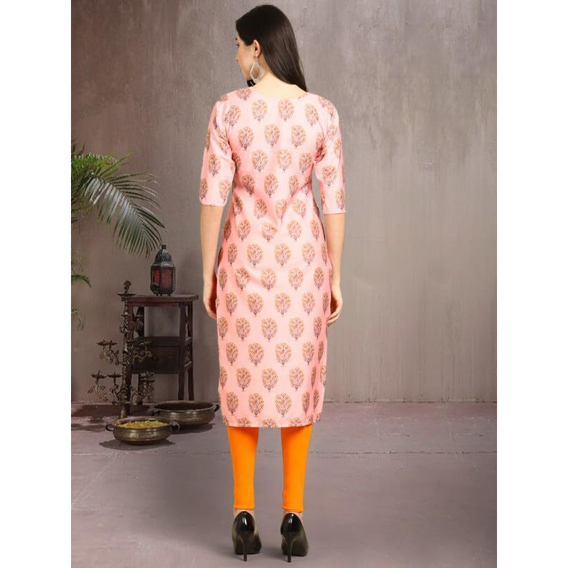 Pinkmint Elegant Printed Crepe Kurti's For Women's (Pack Of 5)