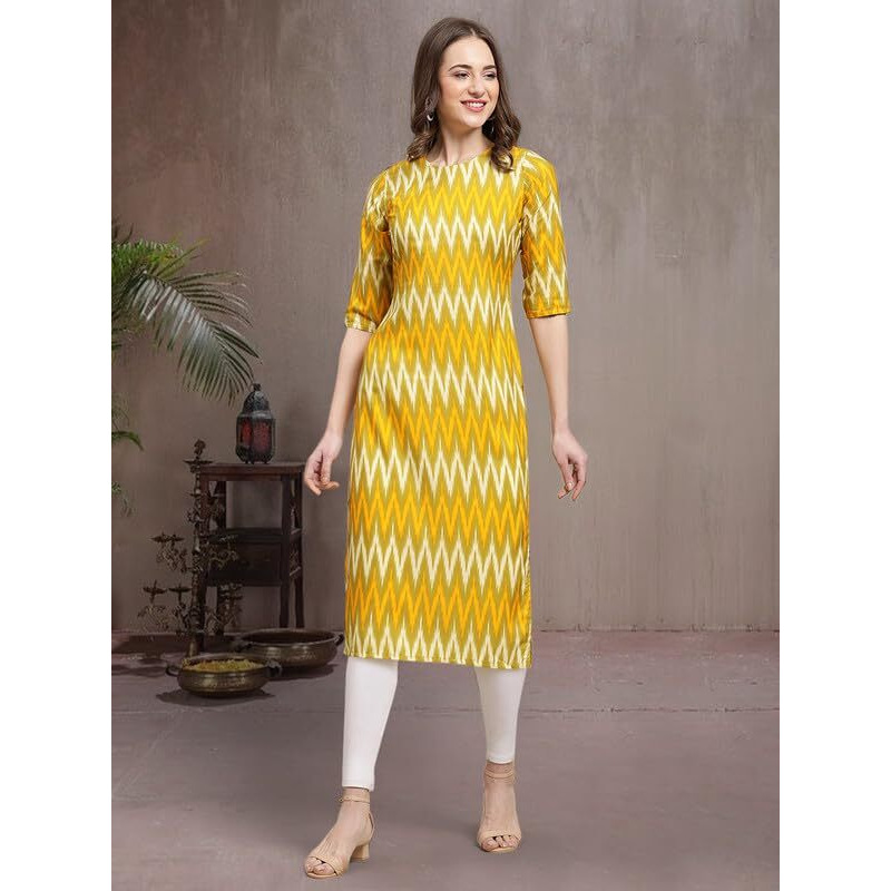 Pinkmint Elegant Printed Crepe Kurti's For Women's (Pack Of 5)