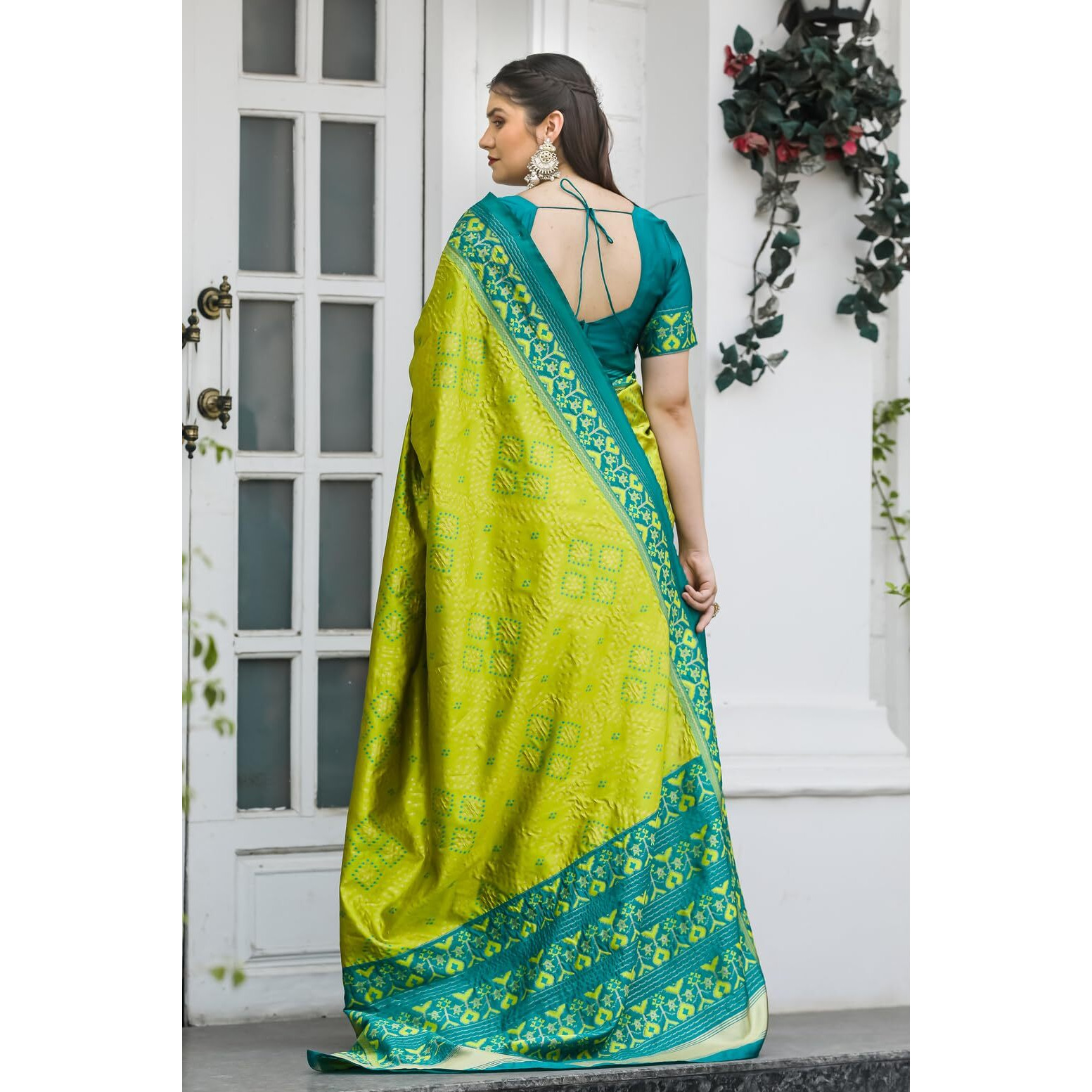 Leriya Fashion Women's Trendy Kanjivaram Soft Lichi Silk Saree With Blouse Piece | (Yellow)