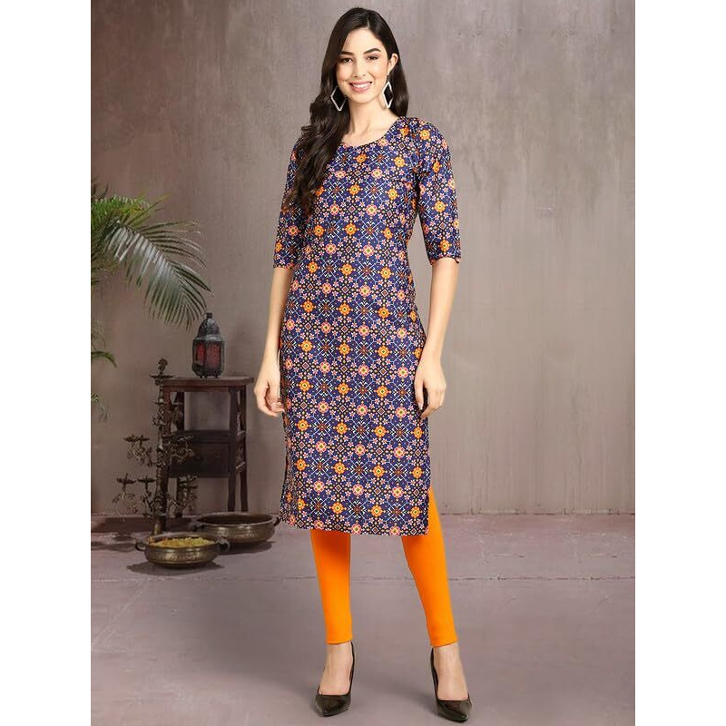 Pinkmint Elegant Printed Crepe Kurti's For Women's (Pack Of 5)