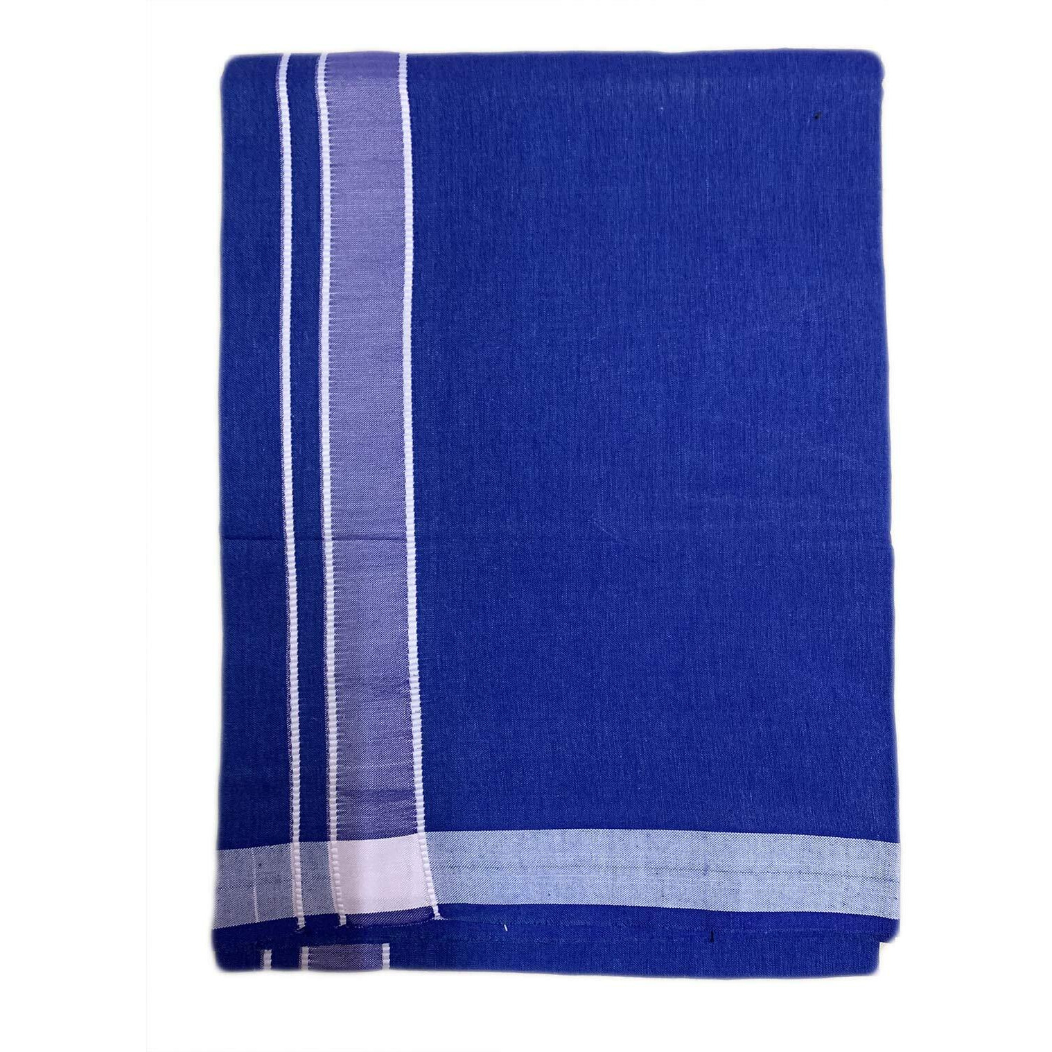 Prakasam Cotton Mens Cotton Single (1.28X1.95 Mtrs) Colour Dhoti/Kerala Single Dhoti/Kerala Colour Pondu Dhoti/Blue Dhoti