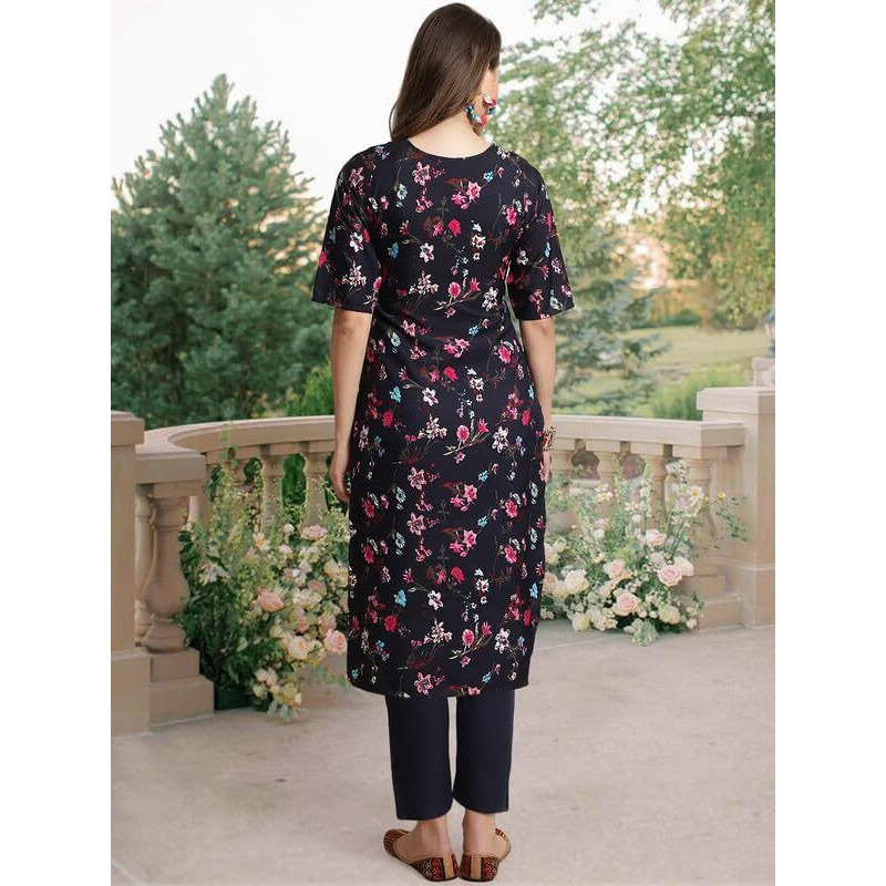 Pinkmint Straight Crepe Kurta & Pant For Women Ethnic Kurta Set For Women (Pack Of 3)
