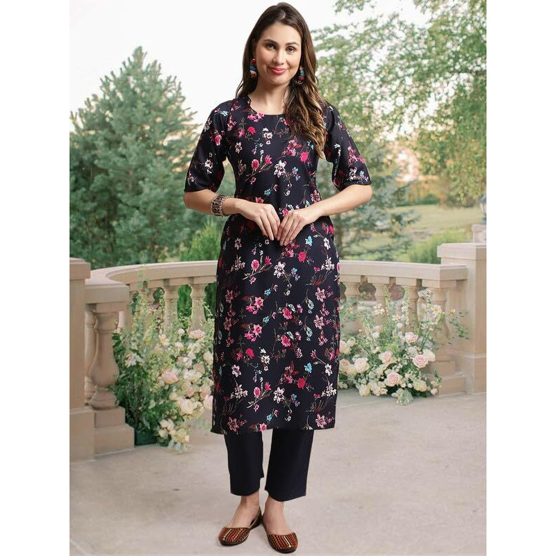 Pinkmint Straight Crepe Kurta & Pant For Women Ethnic Kurta Set For Women (Pack Of 3)