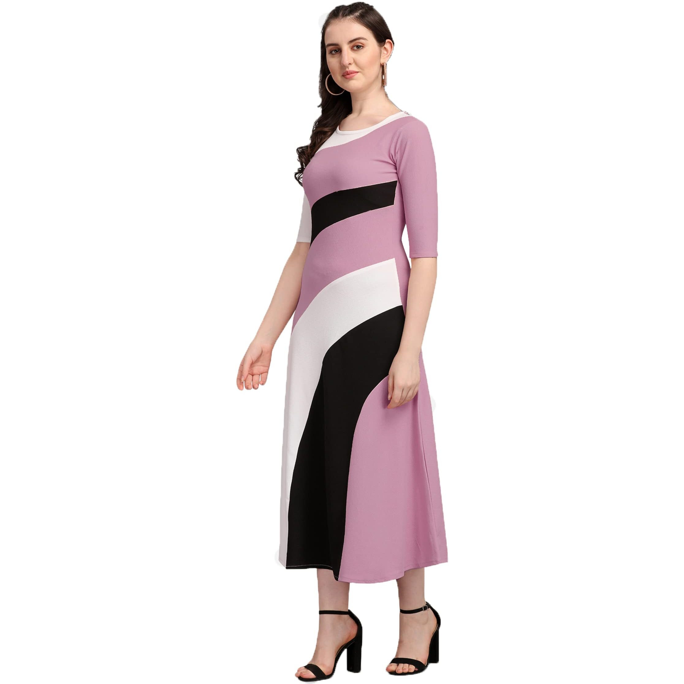 Purvaja Women's Corduroy Fit And Flare Maxi Dress (Lucy-536-Lv-Bl-M_Light Violet