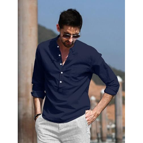 Be Active Men's Solid Regular (Rf0003 9-L_Blue L)