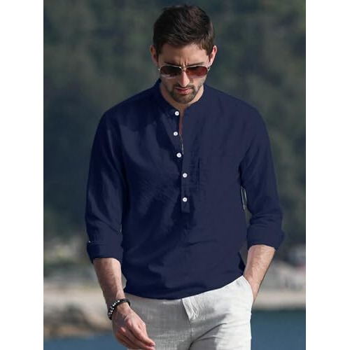 Be Active Men's Solid Regular (Rf0003 9-L_Blue L)