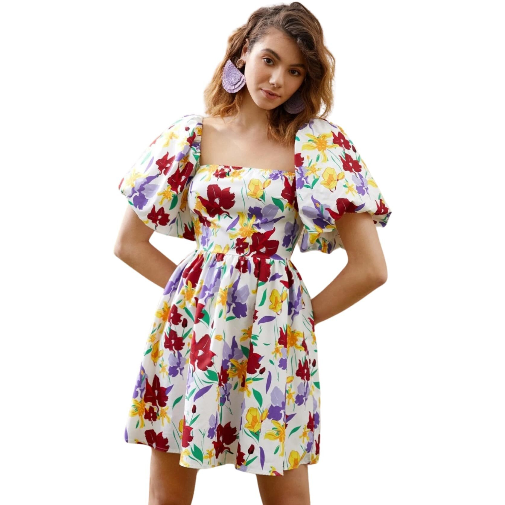 Dhruvi Trendz Womens Rayon Women Western Dresses Regular Fit A-Line (Dt-Wd1047_White_3Xl)