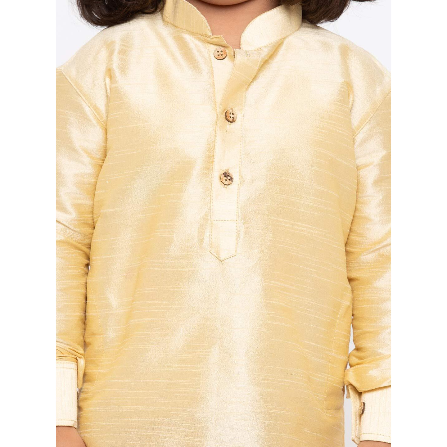 Jbn Creation Boys' Gold And Maroon Silk Blend Kurta And Dhoti Pant Set (Vasbuk001Goncdma, For 2-3 Years)