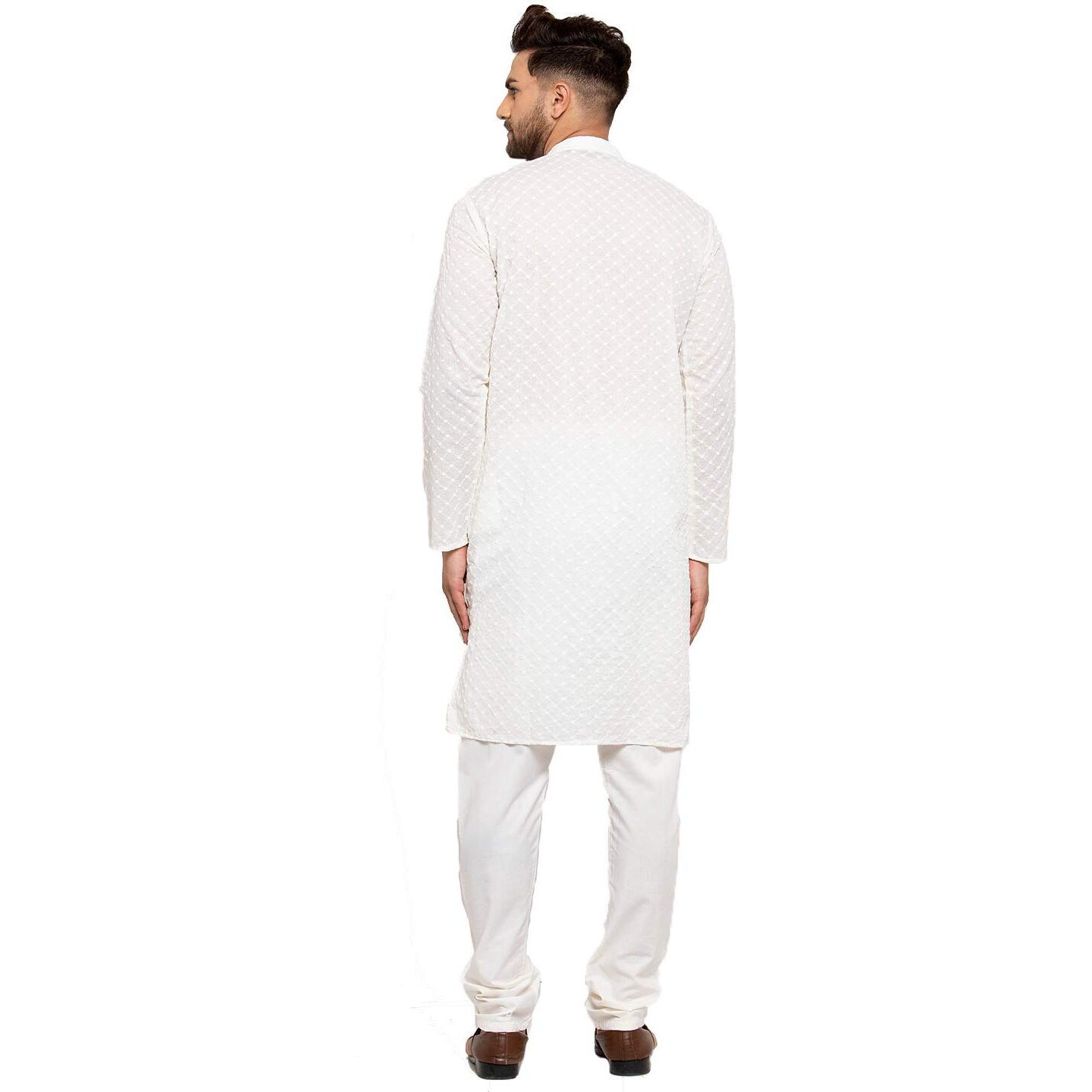 Jompers Men's Chicken Cotton Kurta Pyjama. (Cream, Xl)