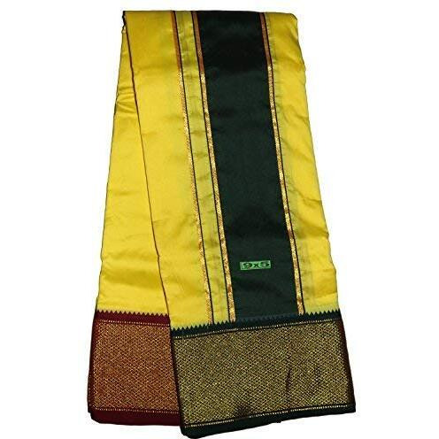 Prakasam Cotton Brand- Poly Mixing Mens Panjakejam Dhoti & Towel Set (Asha-9X5) (Yellow)