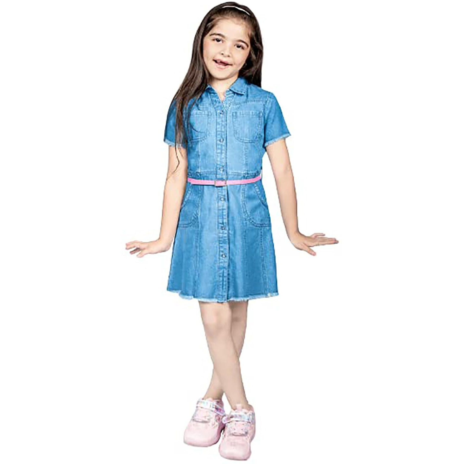 Naughty Ninos Blue Cotton Denim Shirt Dress(Nn00896Drs-1112)