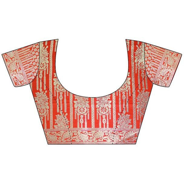 Satrani Women's Banarasi Art Silk Saree (3003S425N_Red & Gold)