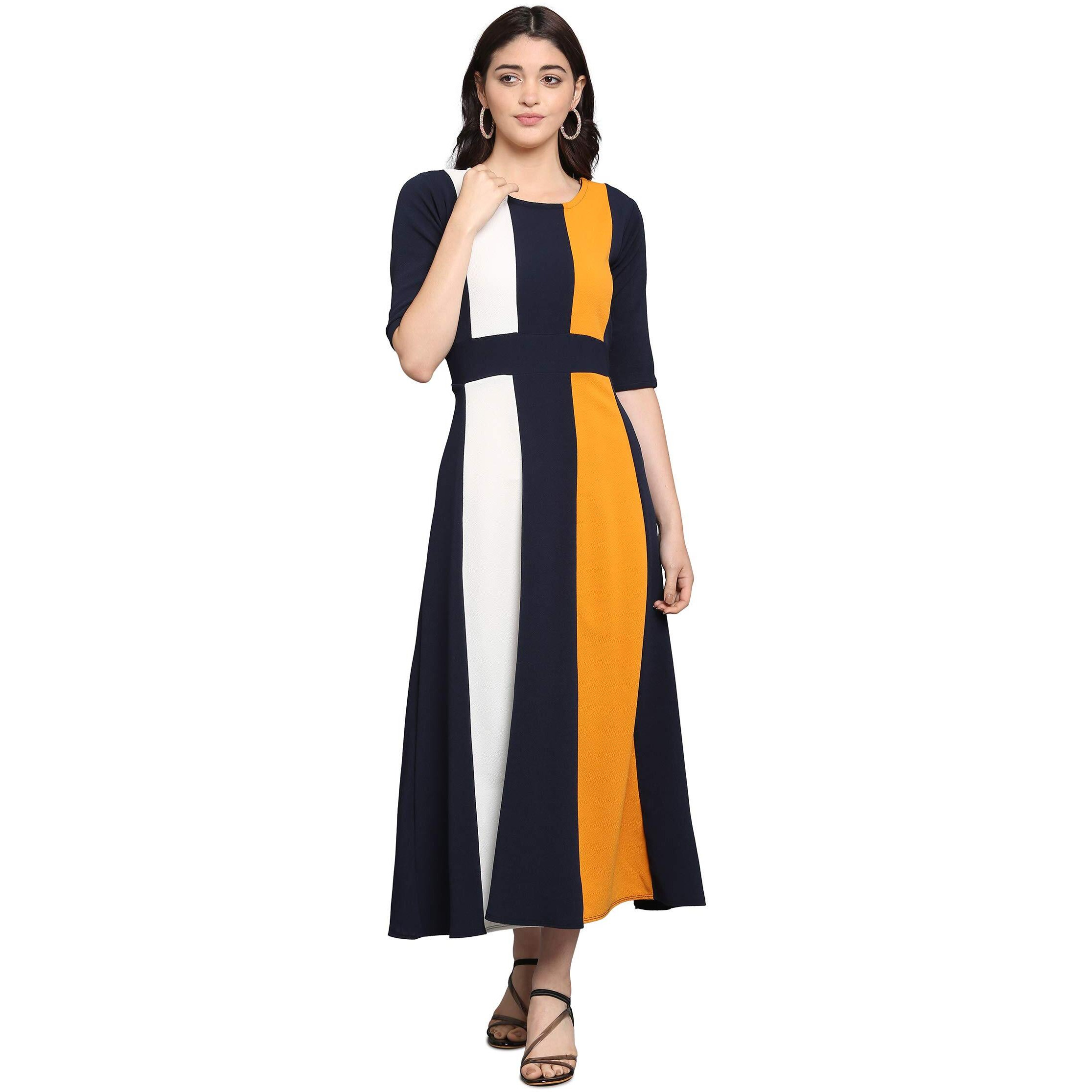 Purvaja Women's Corduroy Empire Waist Maxi Cocktail Dress (Lucy-021-Yw-Bu-S_Blue