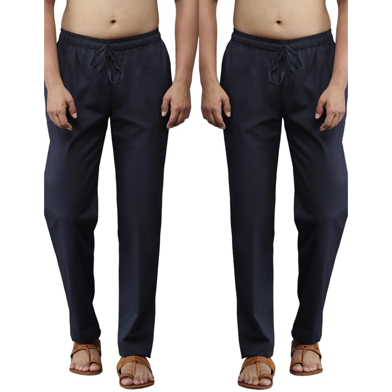 See Designs Men Navy Blue Solid Pure Cotton Men's Pyjama (Pack Of 2)_Sdcbpj164Xxxl