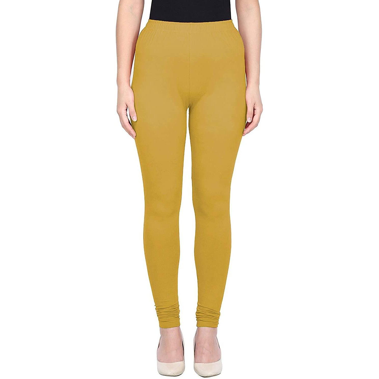Shasmi Women's Stretch Leggings Xl Chudidar Yellow Mustard 48 2Xl