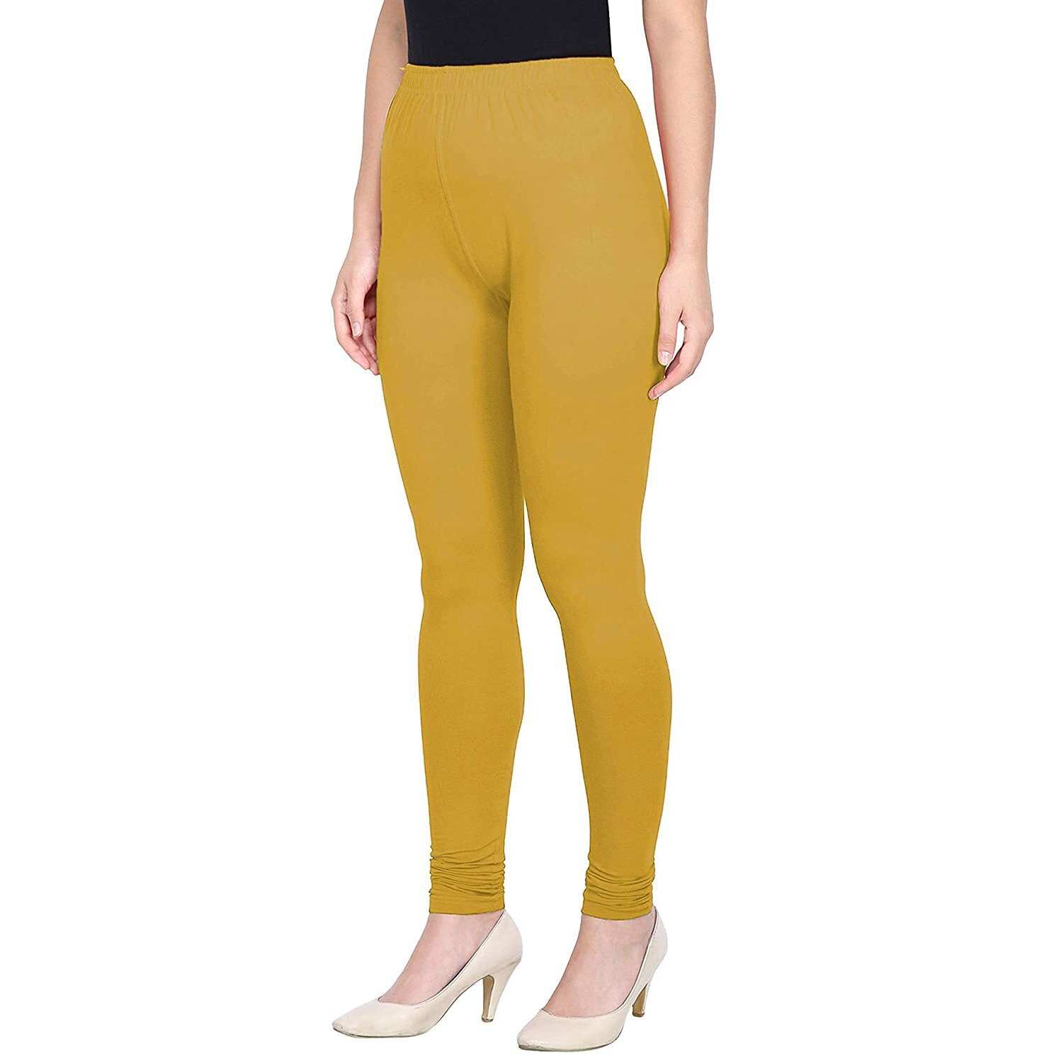 Shasmi Women's Stretch Leggings Xl Chudidar Yellow Mustard 48 2Xl