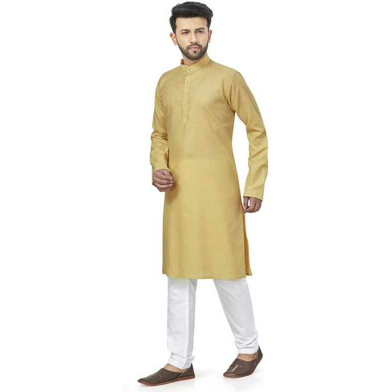 Be Active Men's Traditional Solid Full Sleeves Kurta || Cotton Kurta For Men || Men Kurta For Wedding || Kurta For Men (N-Rfsk0001 34 Kr M)