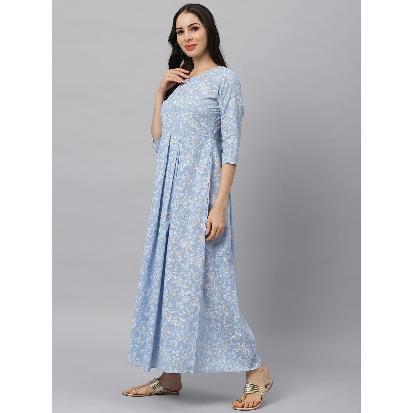 Idalia Mustard And Sage Green Cotton Kurta Set For Women