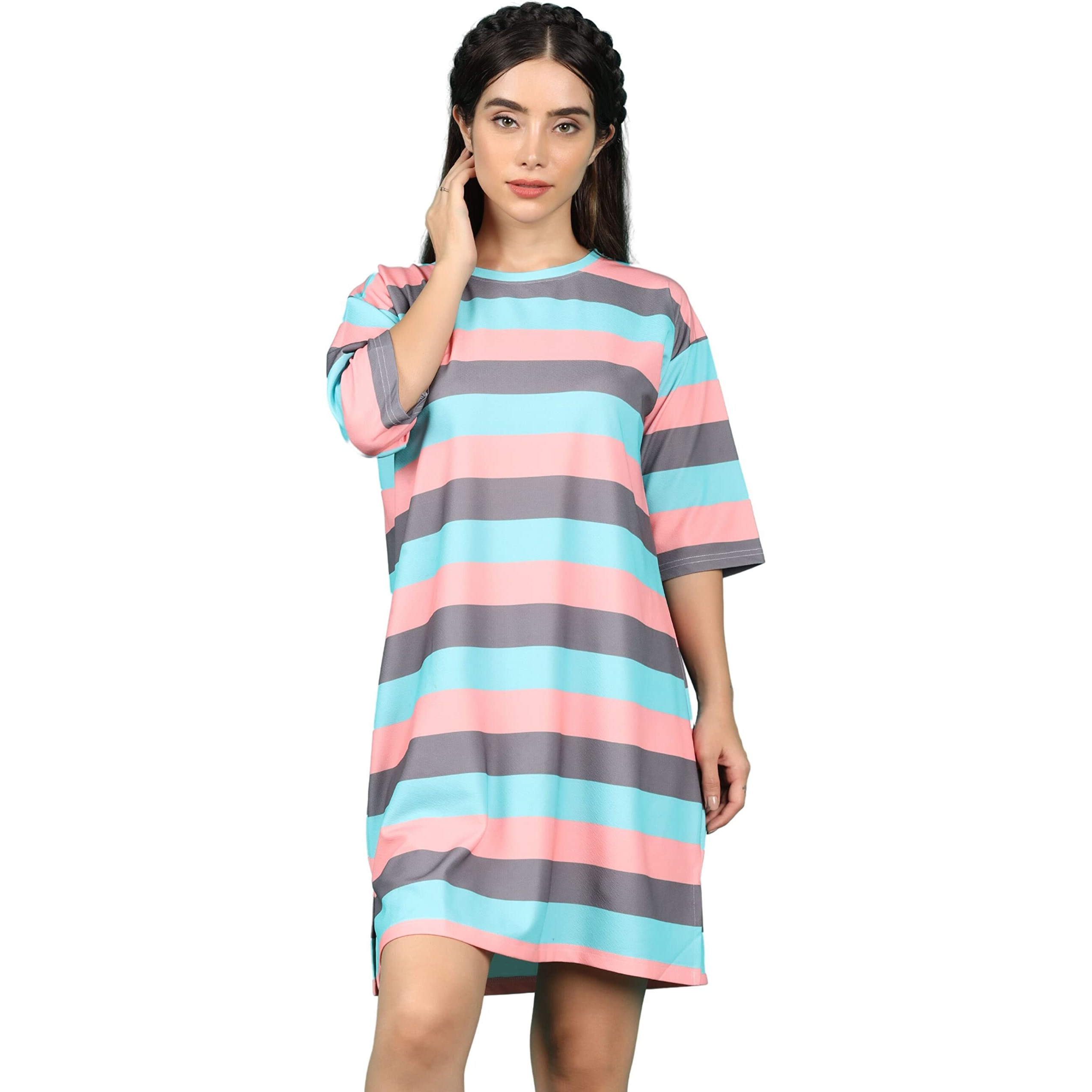 Greciilooks Western Dresses For Women | Short A-Line Dress For Girls | Midi Dress For Women Dress For Women (Turquoise_Small)