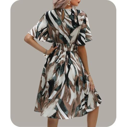 Leriya Fashion One Piece Dress For Women| Midi Dress For Women| Birthday Dress For Women (Large, Brown)