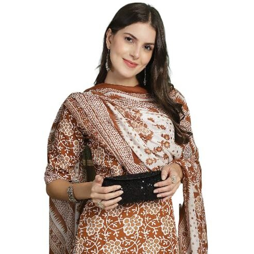 Pinkmint Straight Cotton Printed Kurta And Pant Set With Fancy Dupatta 3 Piece Suit Set Festival