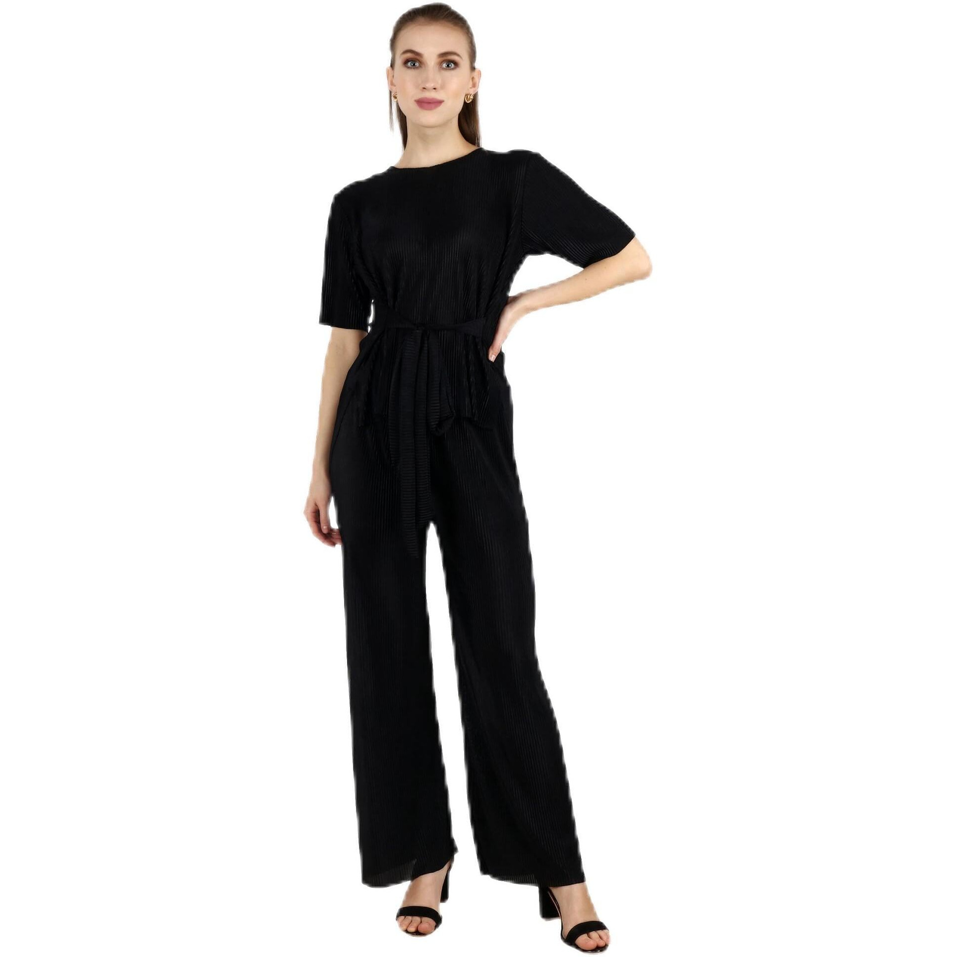 Popwings Women's Maxi Co-Ord Set (Popt03192_Black_M)