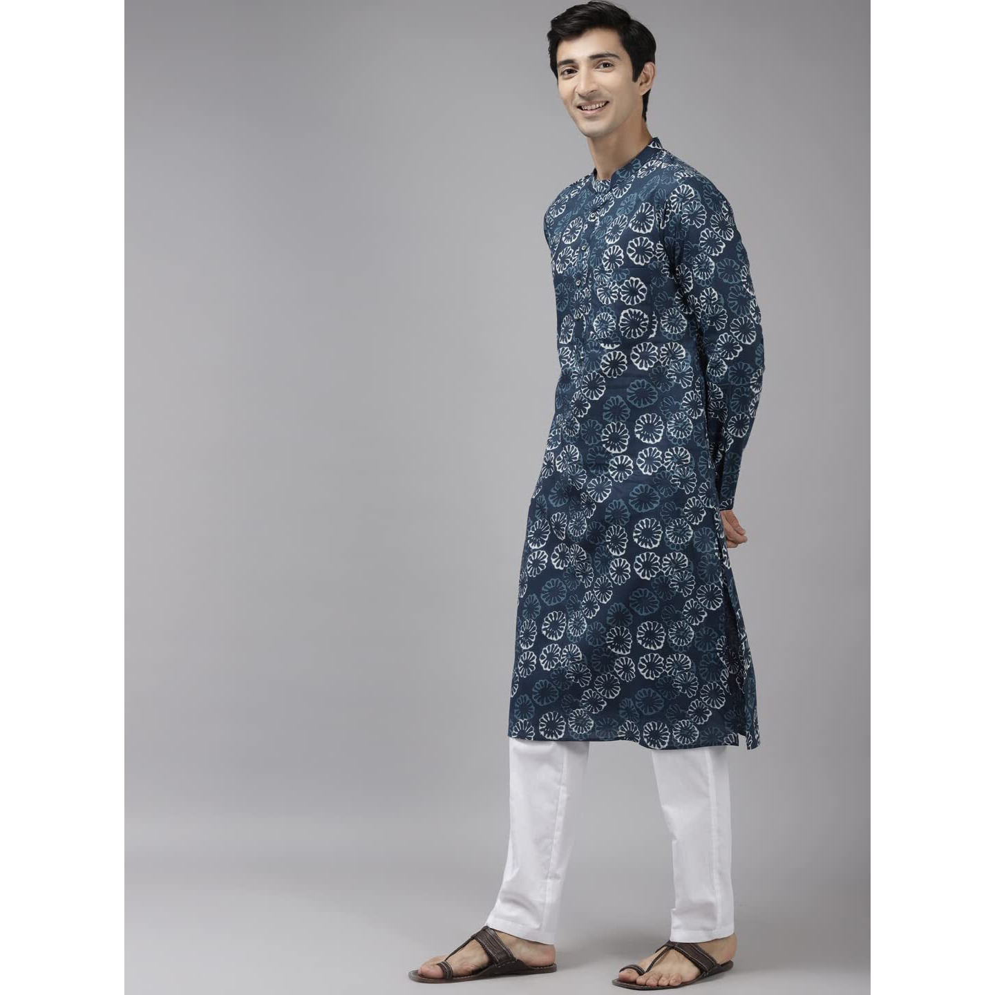 See Designs Cotton Regular Mens Kurta (Sdkt1040M_Blue_M)