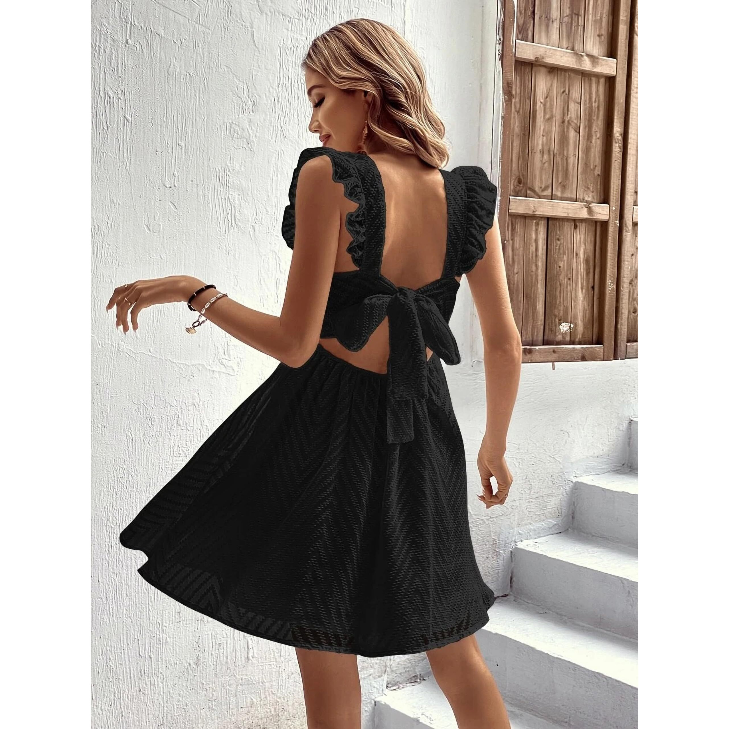 Rare Women's Regular Fit Dress (Ep8044_Black M)