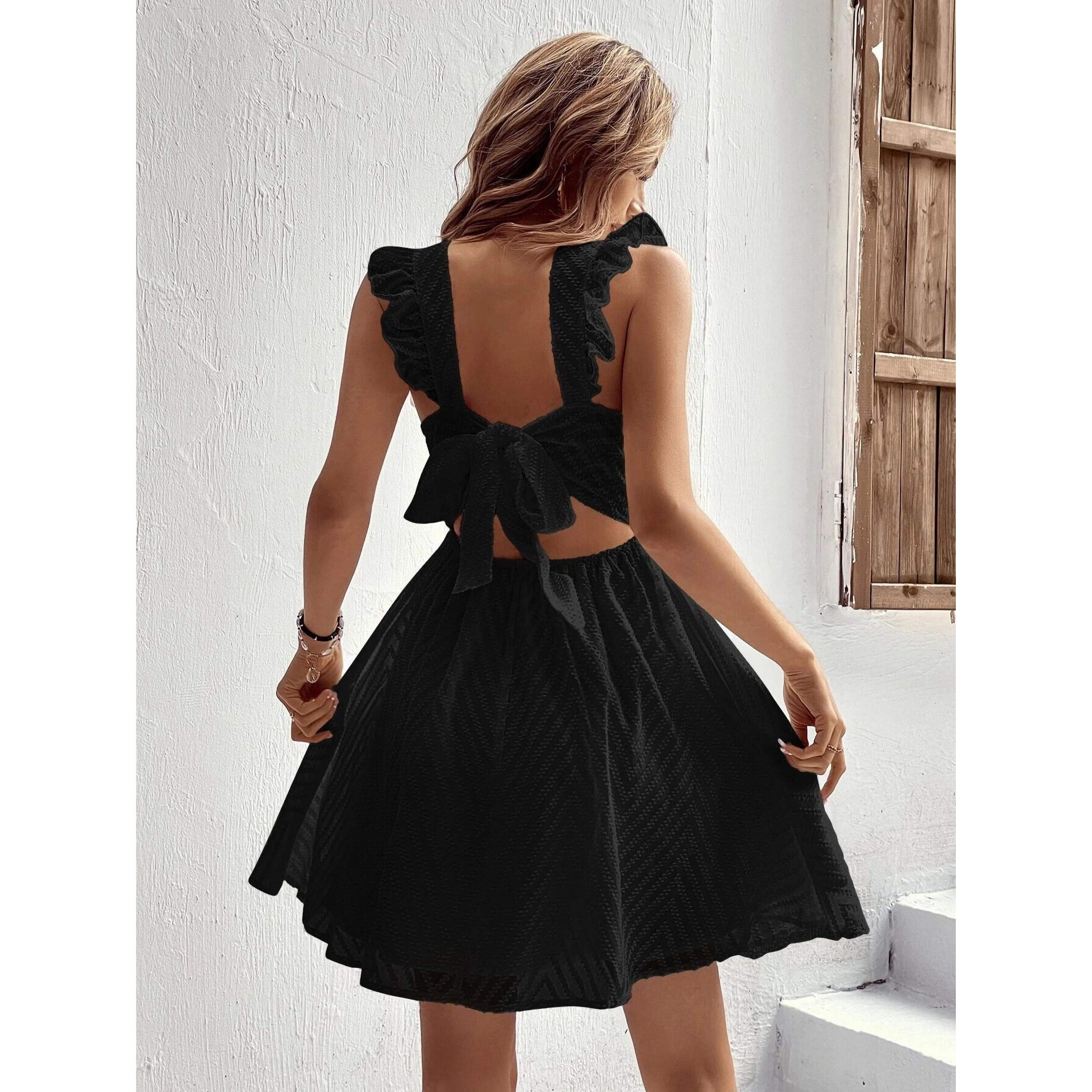 Rare Women's Regular Fit Dress (Ep8044_Black M)