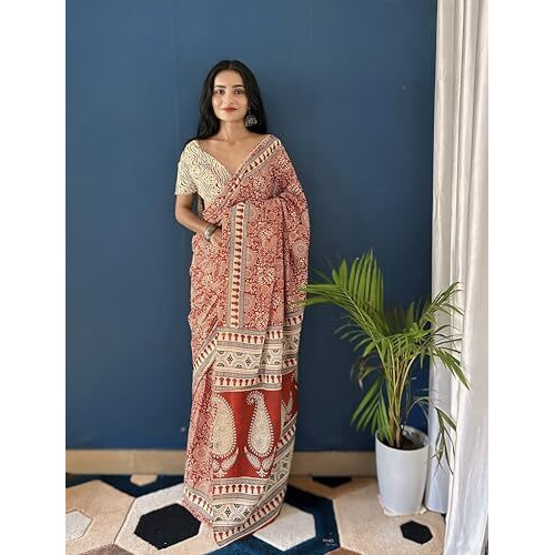 Shiv Textiles Cotton Printed Saree For Women.(Smc-St-240-Red)