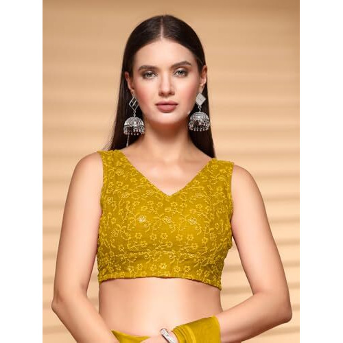 Oomph Readymade Blouse For Women, Cotton, Sleeveless, V-Neck, Rbbl614