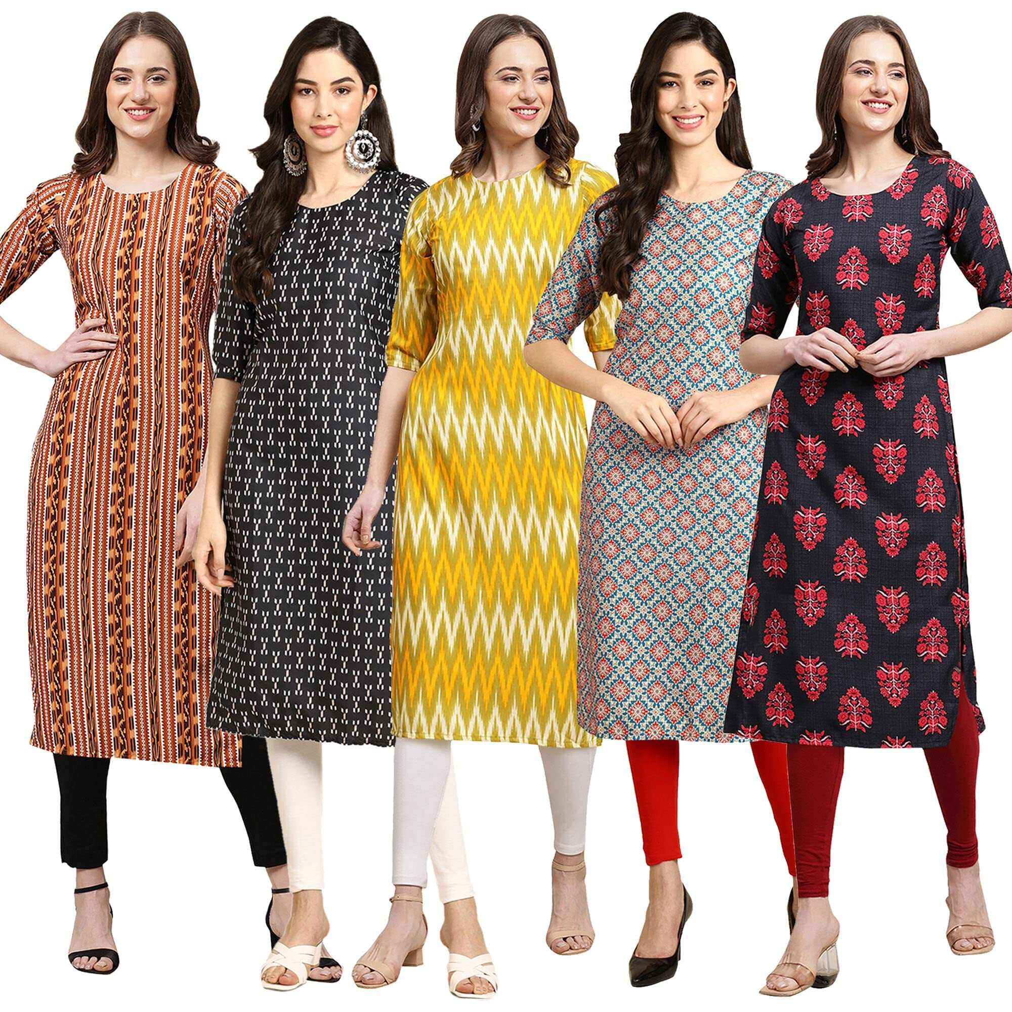 Pinkmint Women's Crepe Digital Print Straight Kurta (D-344-362-329-372-345_S)