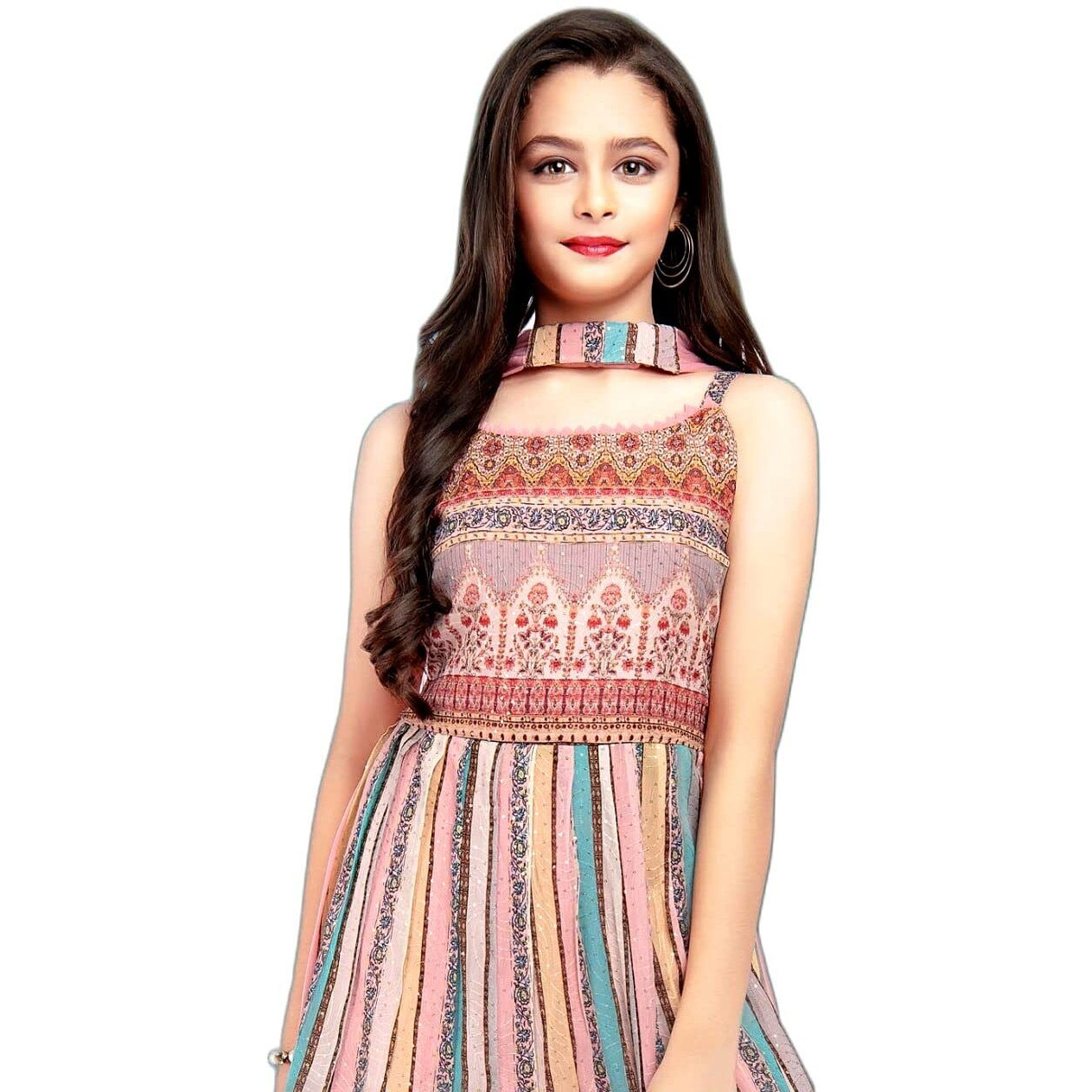 White Button New Latest Kids Sharara Suit For Girls Dress (10-11 Years)