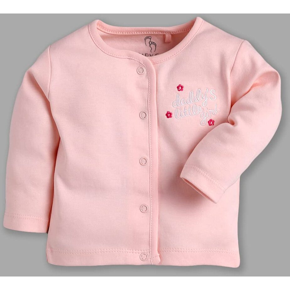 Baby Go Full Sleeve Set Of 3 Tees Combo For Baby Girls(0-3M,Peach)