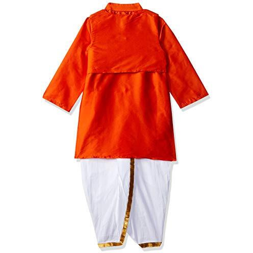A.T.U.N. Boys' Regular Fit Dhoti (Bkls Taf Org_Orange-White_8-9 Years)