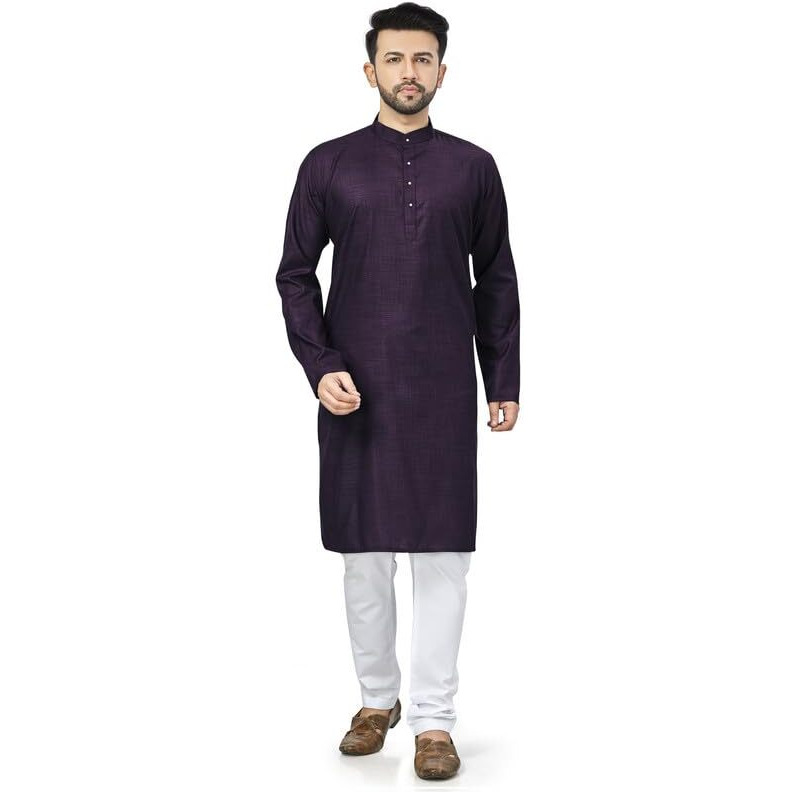 Be Active Men's Traditional Solid Full Sleeves Kurta || Cotton Kurta For Men || Men Kurta For Wedding || Kurta For Men (N-Rfsk0001 10 Kr Xxl) Wine