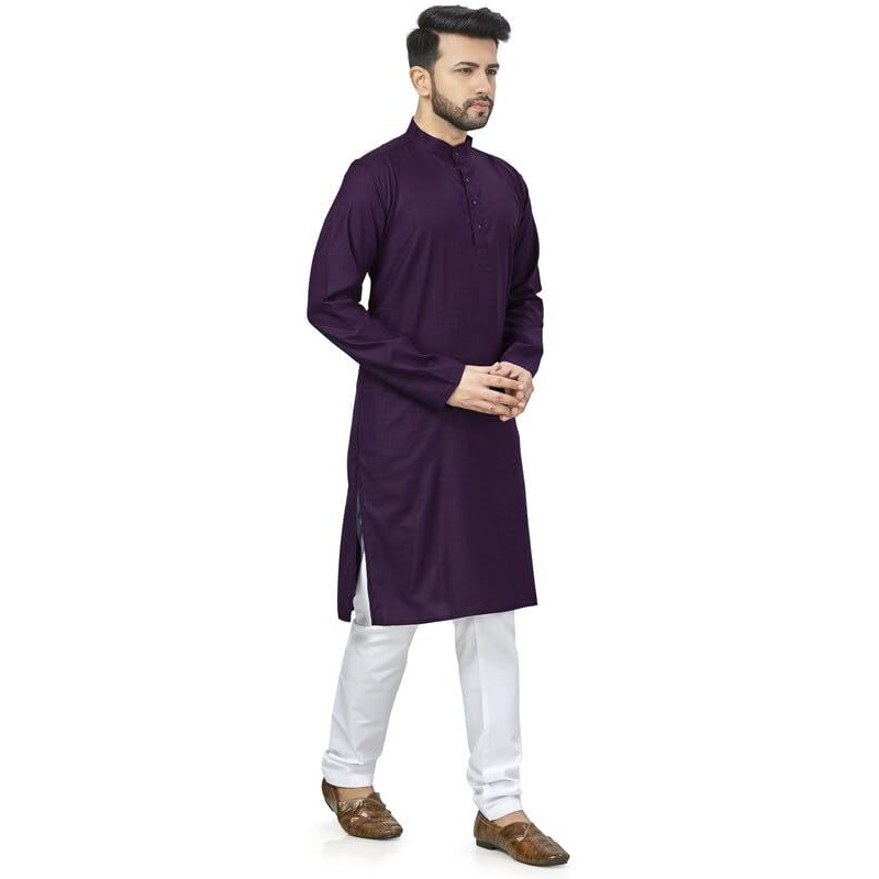 Be Active Men's Traditional Solid Full Sleeves Kurta || Cotton Kurta For Men || Men Kurta For Wedding || Kurta For Men (N-Rfsk0001 10 Kr Xxl) Wine