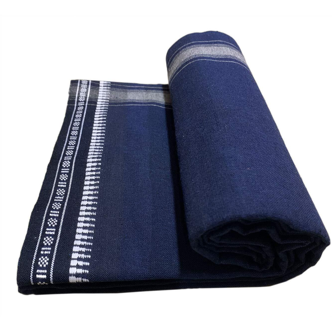Prakasam Cotton Mens Colour Thalapathi Border Single Dhoti/Size1.28X2.00 Mtrs/Combo Pack Of 2 Dhoties