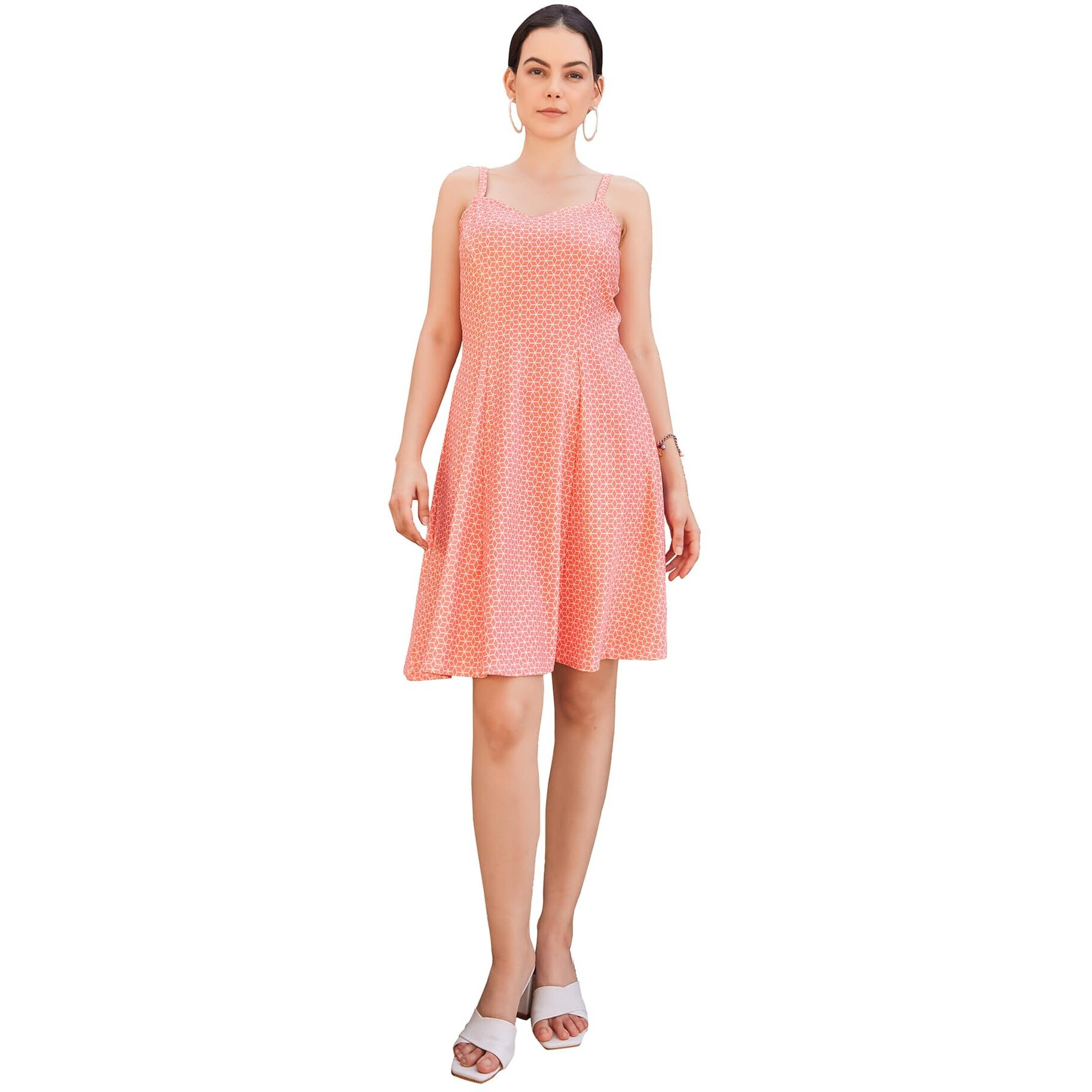 Purvaja Womens Fit & Flare Knee Length Dress (Wini-013-Arabic_Pink_X-Large)