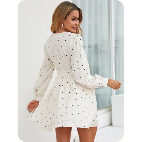 Greciilooks Western Dresses For Women | A-Line Above Knee-Length Dress | Western Dress For Women| Short Dress (Large, White)